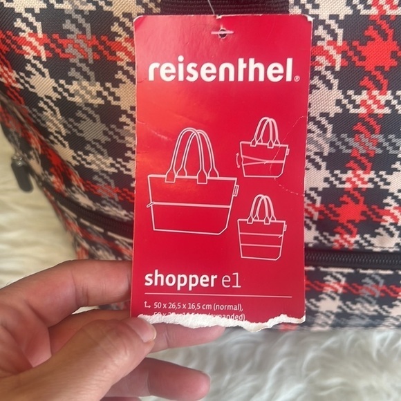 Reisenthel Red/Cream And Black Plaid Shopping Bag/Travel Bag - Picture 5 of 16